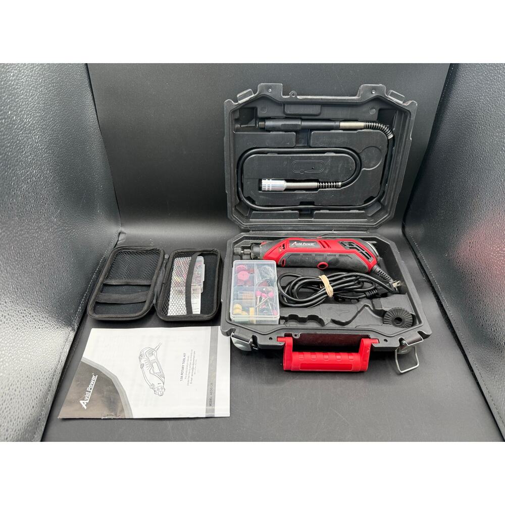 AVID POWER Rotary Tool Kit w/ Flex Shaft, 6 Speeds, 107 Accs & Case